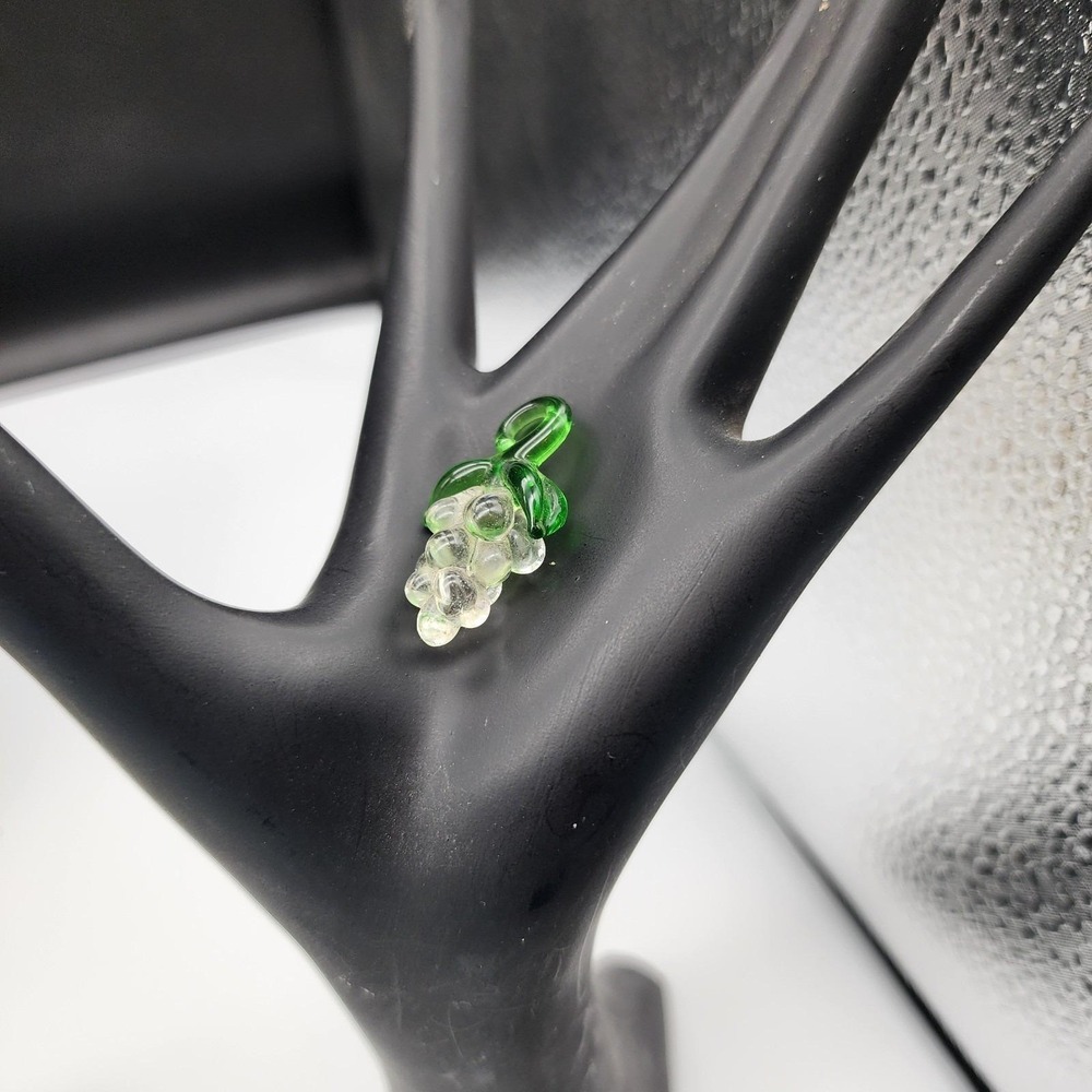 Vintage Clear Glass Grapes and Leaves Pendant Statement Blown Glass - Picture 5 of 6
